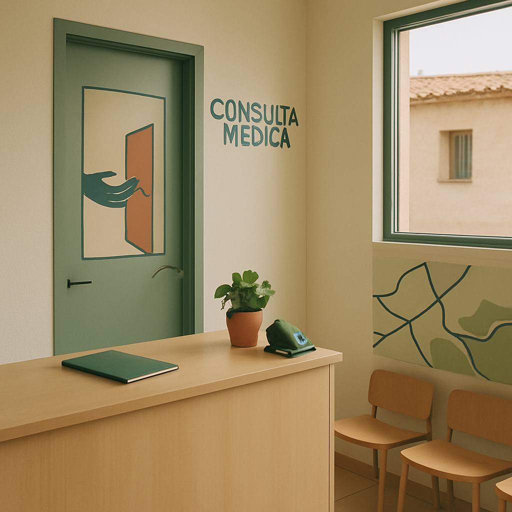Detalle de la puerta de acceso a la consulta